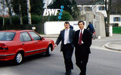 Founding President Tsuneo Eguchi during a visit to BWF in Germany.