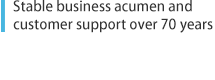 Stable business acumen and customer support over 70 years